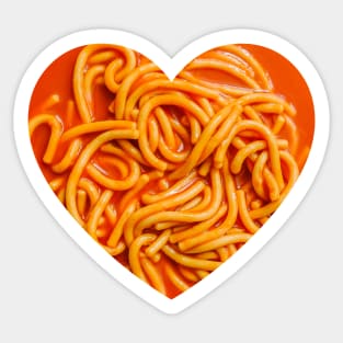 Spaghetti Noodles in Tomato Sauce Photo Heart Love Sticker